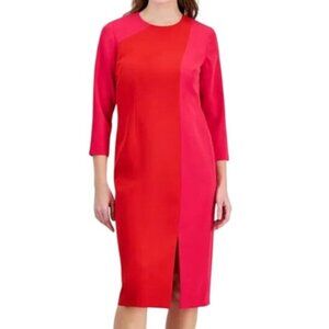 Anne Klein Women's Colorblocked 3/4-Sleeve Sheath Dress Sz 4 NWT